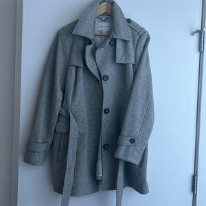 Heather Grey Wool Trench